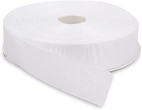 img 2 attached to 🎀 Topenca White Double Face Solid Grosgrain Ribbon Roll - 1 Inch x 50 Yards