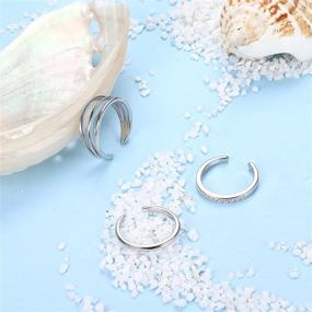 img 1 attached to 💍 Udalyn Sterling Silver Open Toe Rings: Adjustable Band Jewelry Set for Women - Hypoallergenic Finger Foot Accessories (3 Pcs)