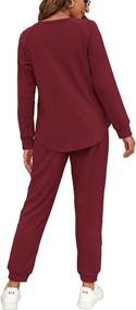 img 3 attached to Outfits Loungewear Clothes Trendy Burgundy
