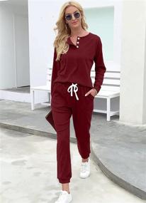 img 2 attached to Outfits Loungewear Clothes Trendy Burgundy
