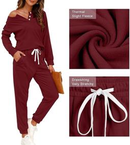 img 1 attached to Outfits Loungewear Clothes Trendy Burgundy