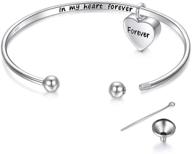 sterling silver urn bracelet for ashes: a meaningful easter gift for women, girls - engraved heart pendant keepsake logo