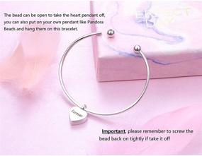 img 1 attached to Sterling Silver Urn Bracelet for Ashes: a Meaningful Easter Gift for Women, Girls - Engraved Heart Pendant Keepsake