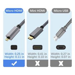 img 3 attached to 🔌 Elebase 6.6 FT Micro HDMI Cable, 4K 60Hz Micro HDMI Cord Compatible with Raspberry Pi 4 4b, GoPro Hero 7 6 5 4, Sony A6000 A6300, Nikon B500, Lenovo Yoga 3 Pro 710, Canon - Improved SEO