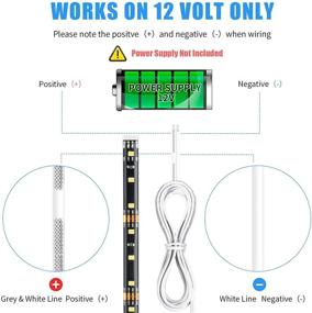 img 1 attached to 4 упаковки Гион 24-дюймовых светодиодных полосок освещения для автомобилей салон белого дневного света - водонепроницаемые IP65, с возможностью резки и соединения - для автомобилей, лодок, грузовиков, прицепов, домов на колесах - внутреннее применение