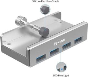 img 1 attached to 💻 Rekidm 4 Port Aluminum Clamp Design USB Hub 3.0 for Desktop - Space-Saving & Fast Speed Transfer