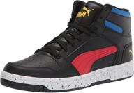 puma rebound layup sneaker black castlerock men's shoes in fashion sneakers logo