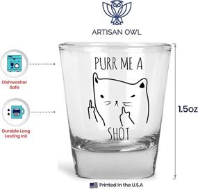 img 1 attached to Funny Cat Shot Glass - Purrfect Cat Gifts, Middle Finger Cat Shotglass (1)