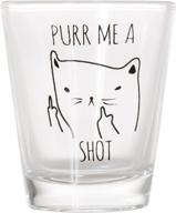 funny cat shot glass - purrfect cat gifts, middle finger cat shotglass (1) logo