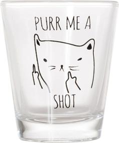 img 2 attached to Funny Cat Shot Glass - Purrfect Cat Gifts, Middle Finger Cat Shotglass (1)