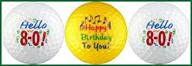 hello eighty birthday golf ball logo