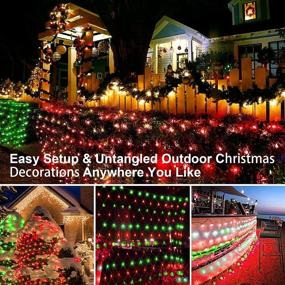 img 2 attached to 🎄 Christmas Net Lights 11 Modes Remote Plug in: Waterproof 200 LED 9.8ft x 6.6ft Color Changing Mesh Lights for Outdoor Decorations – Ideal for Christmas, Holidays, Weddings & Parties