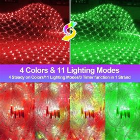 img 3 attached to 🎄 Christmas Net Lights 11 Modes Remote Plug in: Waterproof 200 LED 9.8ft x 6.6ft Color Changing Mesh Lights for Outdoor Decorations – Ideal for Christmas, Holidays, Weddings & Parties