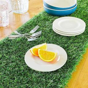 img 3 attached to Juvale 24-inch Synthetic Grass Runner