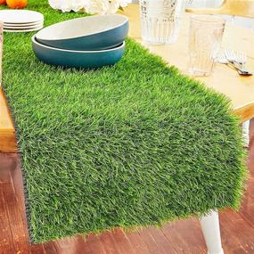 img 2 attached to Juvale 24-inch Synthetic Grass Runner