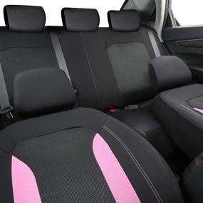 img 1 attached to 🚗 CAR-GRAND Universal Fit Sporty Breathable Mesh and Fabric Car Seat Covers, Ideal for Cars, Sedans, Trucks, Vans, Airbag Compatible in Eye-Catching Pink Color