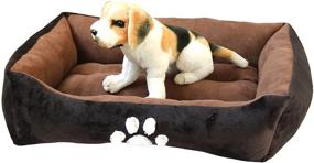 img 3 attached to Premium Rectangle Pet Bed by Happycare Textiles for Luxury Comfort and Durability