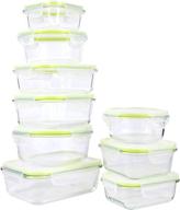 🍽️ 18-piece glass food storage containers set by glasswell - airtight & leakproof, bpa-free - dishwasher, oven, freezer, microwave safe meal prep containers логотип