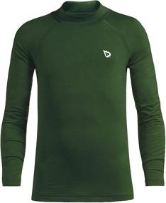 img 4 attached to 🔥 Stay Warm and Comfy with BALEAF Youth Boys' Compression Thermal Shirt Fleece Baselayer Long Sleeve Cold Gear Mock Top