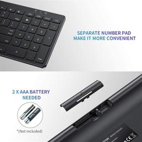img 2 attached to 💻 OMOTON Bluetooth Keyboard for iPad - Ultra-Slim Wireless Keyboard with Numeric Keypad, Compatible with iPad Pro, iPad Air, and iPad 8th/7th Generation - Black