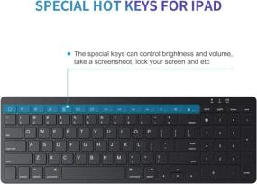 img 1 attached to 💻 OMOTON Беспроводная клавиатура Bluetooth для iPad - Ультратонкая беспроводная клавиатура с числовой клавиатурой, совместимая с iPad Pro, iPad Air и iPad 8-го / 7-го поколения - Черный