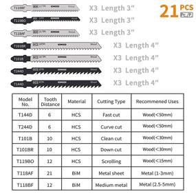 img 2 attached to 🔪 KOWOOD 21pcs Assorted Jig Saw Blades for Wood and Metal - Premium Professional Blades for Cutting Efficiency