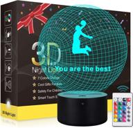 metplus basketball night light for kids: 3d illusion led 🏀 lamp with remote control – fun bedside lights for sports lovers логотип