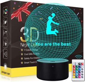 img 4 attached to Metplus Basketball Night Light for Kids: 3D Illusion LED 🏀 Lamp with Remote Control – Fun Bedside Lights for Sports Lovers