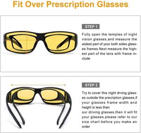 img 2 attached to 🕶️ Dollger Night Vision Glasses - Anti Glare Fit Over Prescription Glasses with HD Polarized Lenses for Women and Men - Ideal for Night Driving