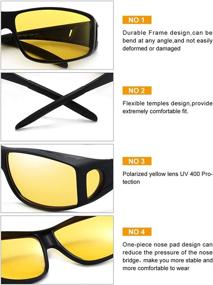 img 3 attached to 🕶️ Dollger Night Vision Glasses - Anti Glare Fit Over Prescription Glasses with HD Polarized Lenses for Women and Men - Ideal for Night Driving