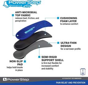 img 2 attached to 👣 Powerstep SlimTech Pinnacle 3/4 Inserts for Men and Women - Neutral Arch Support, Plantar Fasciitis & Achilles Tendonitis Relief, Low Profile Design