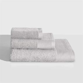 img 4 attached to 🧼 Premium Silvon Luxury Antimicrobial Towel Set (Face, Hand & Bath) - Infused with Silver & Supima Cotton to Prevent Bacteria & Odor - Ultra Soft & Highly Absorbent (Grey, Set)