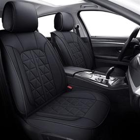 img 3 attached to 🔺 INCH EMPIRE Seat Cover: Universal Fit, Full Set, Airbag Compatible & Water-Proof - Triangle Black