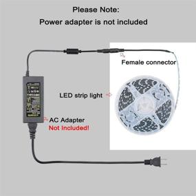 img 1 attached to 💡 ЮНБО Светодиодная гибкая лента прохладного белого света - 6000-6500K, 600 светодиодов SMD2835, 12V 16,4 фута режиссируемая гибкая светодиодная пленка-светильник - не водонепроницаемое решение освещения IP20