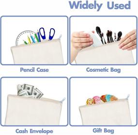 img 1 attached to 🛍️ Set of 13 Cotton Canvas DIY Craft Zipper Bags, Versatile for Organizing Pens, Coins, Bills, Makeups, Medicine, Travel Toiletries, Size 7.9"x5.5