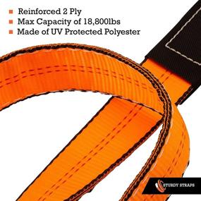 img 1 attached to Sturdy Straps 18,800lb Lift Sling Straps: 10ft x 2in 2-Pack with Heavy Lifting Ability & Convenient 11 Inch Handle