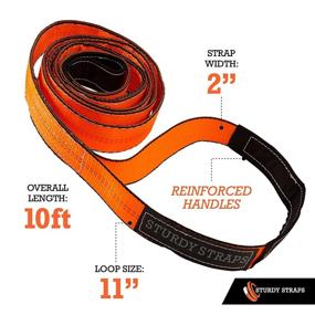 img 2 attached to Sturdy Straps 18,800lb Lift Sling Straps: 10ft x 2in 2-Pack with Heavy Lifting Ability & Convenient 11 Inch Handle