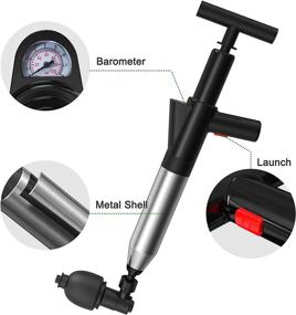 img 3 attached to 🚽 WUOAUM Toilet Plunger, Air Drain Blaster Kit, Clog Remover with 4 Replaceable Heads &amp; Visual Barometer, High Pressure Air Toilet Unclogger Plumbing Tools - Ideal for Clearing Clogged Toilets, Sinks, and Sewer Pipes