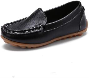 img 4 attached to 👞 SOFMUO Кожаные мокасины: стильные и удобные мальчики школьной и прогулочной обуви