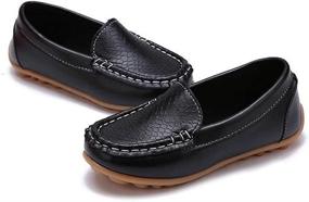 img 1 attached to 👞 SOFMUO Кожаные мокасины: стильные и удобные мальчики школьной и прогулочной обуви