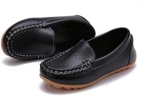 img 2 attached to 👞 SOFMUO Кожаные мокасины: стильные и удобные мальчики школьной и прогулочной обуви