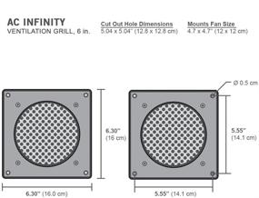 img 1 attached to 🖥️ AC Infinity White Ventilation Grille 6" for PC Computer AV Cabinet – Replacement Grille for AIRPLATE S3/T3