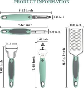 img 2 attached to 🔪 DOXILA 5-Piece Stainless Steel Vegetable Peelers Graters Set - Versatile Kitchen Tools for Fruits, Vegetables, Cheese, Chocolate, Butter, and More