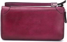 img 3 attached to 👜 Handcrafted DarkGreen Women's Organizer Wallets - Genuine Leather Handbags & Wallets