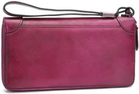 img 2 attached to 👜 Handcrafted DarkGreen Women's Organizer Wallets - Genuine Leather Handbags & Wallets