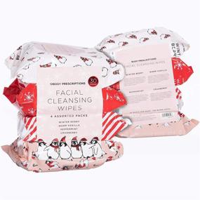 img 1 attached to Holiday Facial Wipe Set by Body Prescriptions - 4 Packs of Makeup Remover Face Wipes, featuring Winter Berry, Cranberry, Warm Vanilla, Peppermint Scents, and Daily Cleansing Towelettes