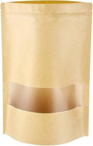 img 4 attached to 🛍️ 100 Pack Kraft Stand Up Pouch Bags with Tear Notch, Matte Window, and Resealable Zip Lock - Ideal for Food Storage (5.5IN X 7.9IN)