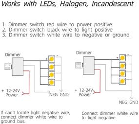 img 3 attached to 🔆 12V PWM Dimmer Switch for RVs, Trucks, Boats: Control LED, Halogen & Incandescent Lights with 3-Wire High Side Dimming