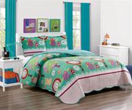 collection bedspread teens girls green logo