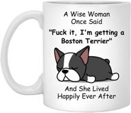 🐶 sassy wake-up calls: woman boston terrier sarcastic coffee логотип